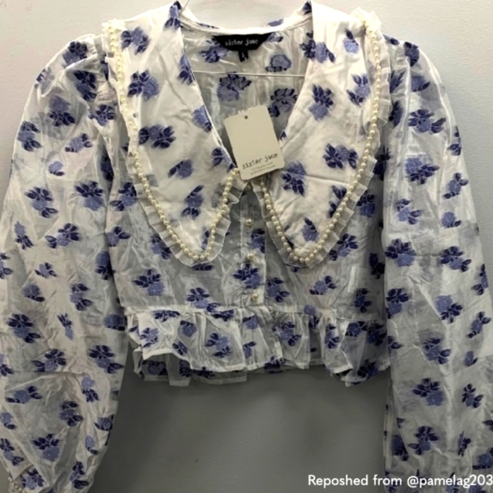 💙NWT💙 Sister Jane Pearl Floret Collar Blouse